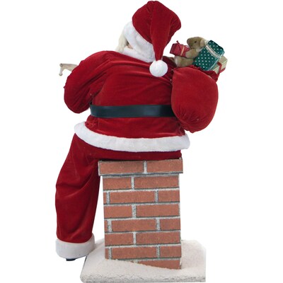 Fraser Hill Farm 48" Music & Motion Santa Claus in Chimney (FSC048-1RD)