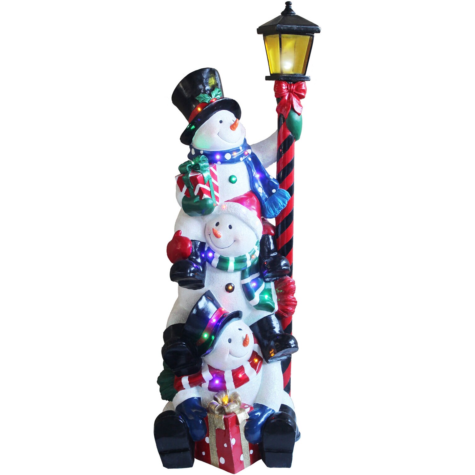 Fraser Hill Farm 4-Ft. Musical Stacking Snowman Trio (FRS049-3SNM-WHT1)