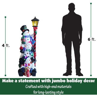 Fraser Hill Farm 4-Ft. Musical Stacking Snowman Trio (FRS049-3SNM-WHT1)