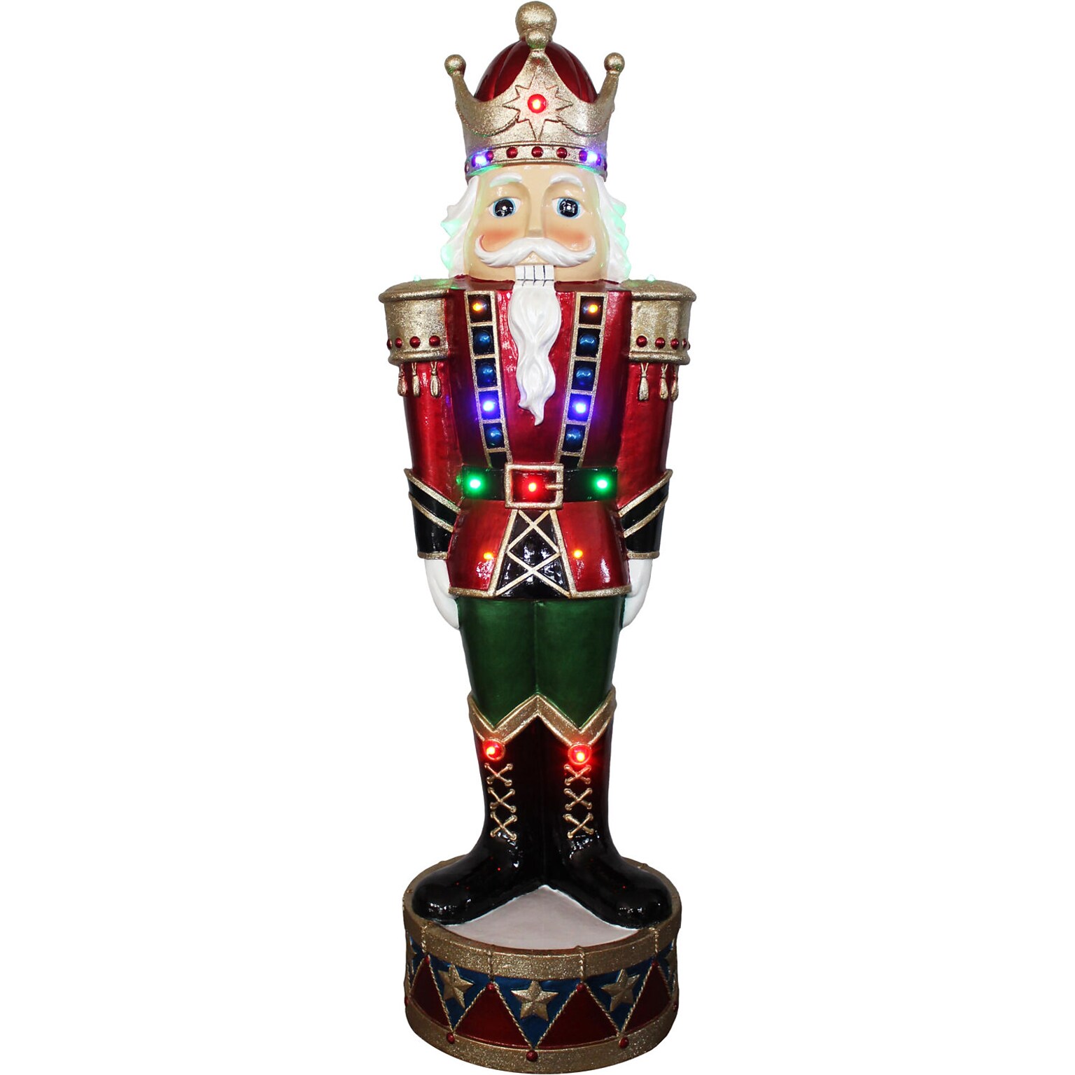 Fraser Hill Farm 3-Ft. Resin Nutcracker Greeter with LED Lights (FRS036-1NC-RD1)