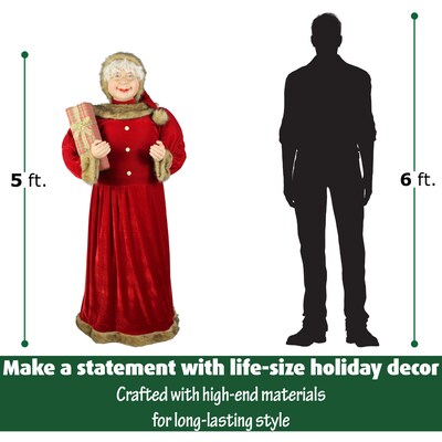 Fraser Hill Farm 58-In. Mrs. Claus Wearing Red Velvet (FMC058-0RD1)