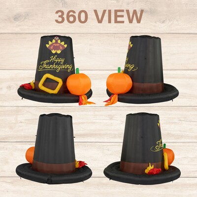 Fraser Hill Farm 6-Ft. Tall Pilgrim's Hat Blow-Up Inflatable (FHHVTGHAT061-L)