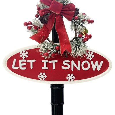 Fraser Hill Farm Let It Snow Series 71" Musical Street Lamp (FSSL071A-BLK2)