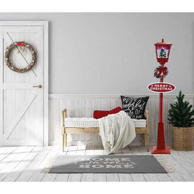 Fraser Hill Farm Let It Snow Series 71" Musical Snowy Street Lamp (FSSL071A-RD2)