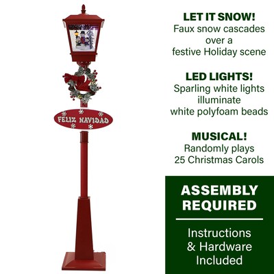 Fraser Hill Farm Let It Snow Series 71 Musical Snowy Street Lamp (FSSL071A-RD3)