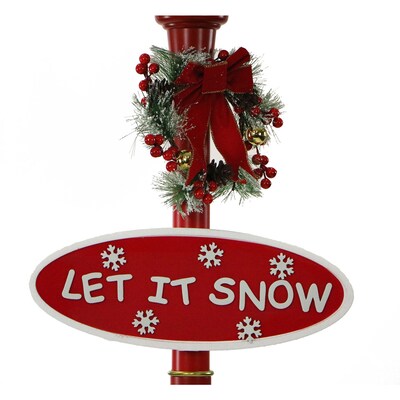 Fraser Hill Farm Let It Snow Series 69" Musical Snow Globe Lamp Post (FSSL069A-RD2)