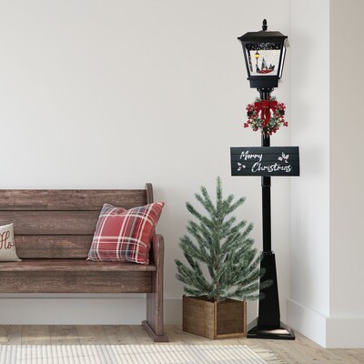 Fraser Hill Farm Let It Snow Series 71-In. Musical Street Lamp (FSSL071A-BLK1)