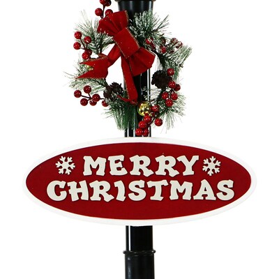 Fraser Hill Farm Let It Snow Series 69-In. Musical Snow Globe Lamp Post (FSSL069A-BLK2)