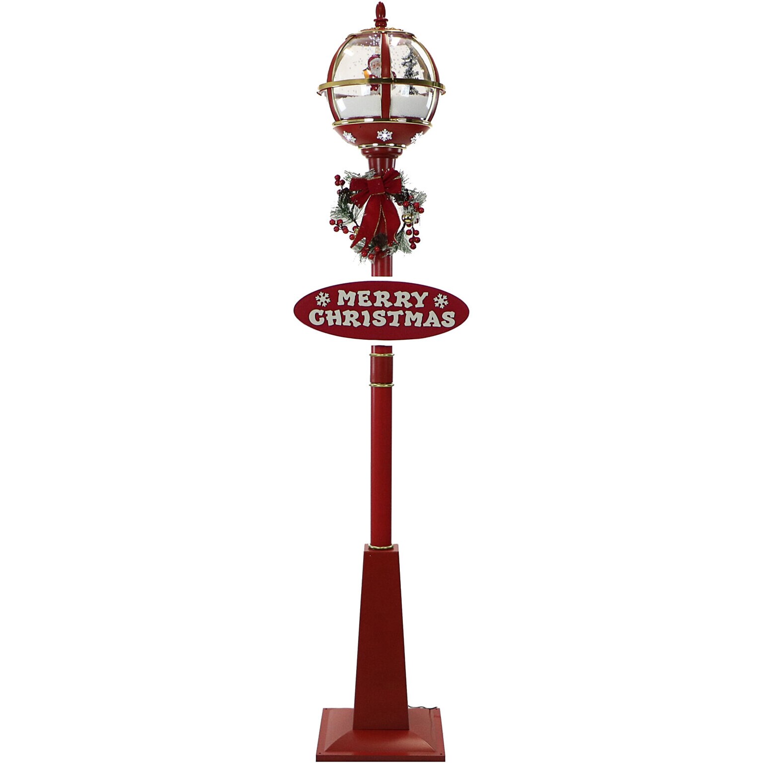 Fraser Hill Farm Let It Snow Series 69 Musical Snow Globe Lamp Post (FSSL069A-RD2)