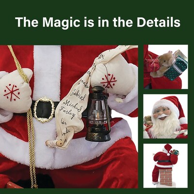 Fraser Hill Farm 48 Music & Motion Santa Claus in Chimney (FSC048-1RD)