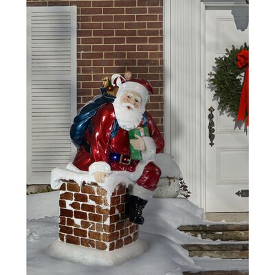Fraser Hill Farm 4-Ft. Musical Santa in the Chimney with LED Lights (FRS050-3SC-RD1)