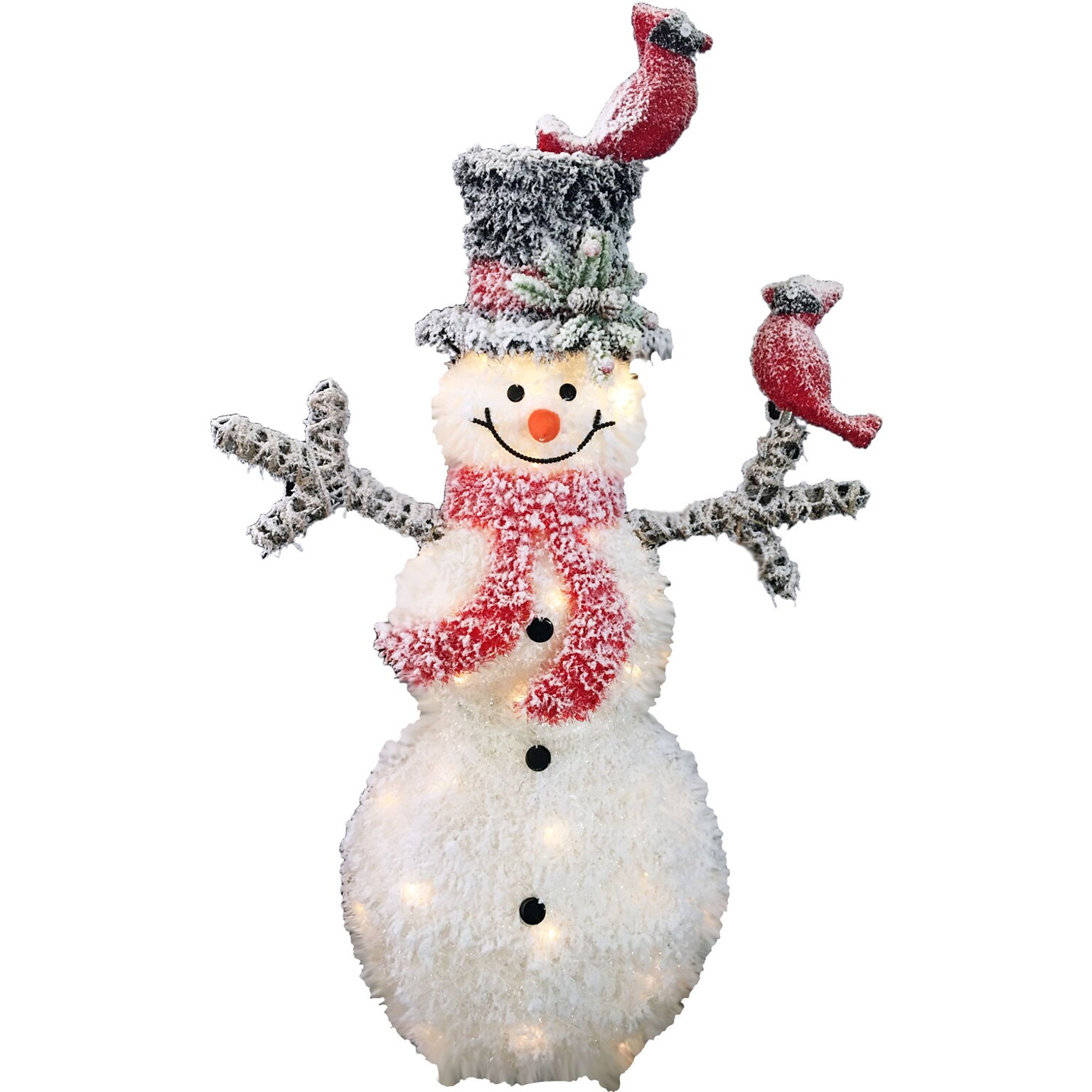 Fraser Hill Farm Indoor 3-Ft. Pre-Lit Plush Snowman (FMG035-1SNM-WT2)