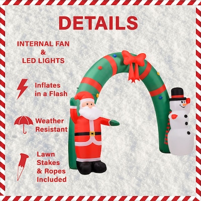 Fraser Hill Farm 8 Walkway Arch Inflatable (FHFXMASARCH081-L)