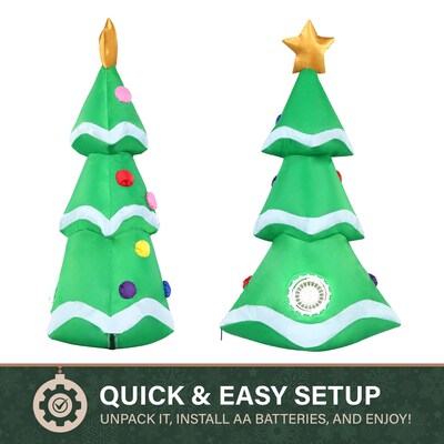 Fraser Hill Farm 2-Ft. Tall Prelit Tabletop Christmas Tree Inflatable (FHFTREE021-L)