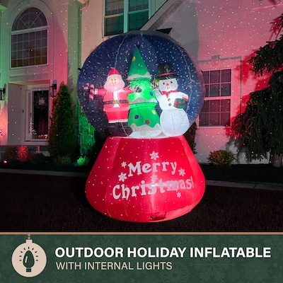 Fraser Hill Farm 6 ft. Prelit Santa and Snowman Snow Globe Inflatable, Multicolored (FHFSNWGLOBE062)