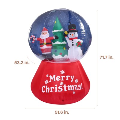 Fraser Hill Farm 6 ft. Prelit Santa and Snowman Snow Globe Inflatable, Multicolored (FHFSNWGLOBE062)