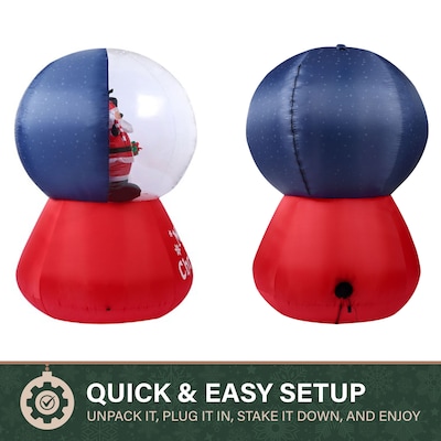 Fraser Hill Farm 6 ft. Prelit Santa and Snowman Snow Globe Inflatable, Multicolored (FHFSNWGLOBE062)