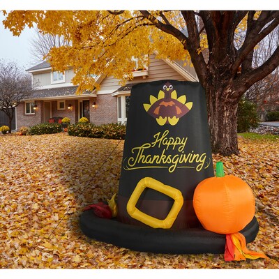 Fraser Hill Farm 6-Ft. Tall Pilgrim's Hat Blow-Up Inflatable (FHHVTGHAT061-L)
