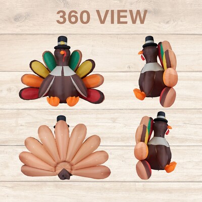 Fraser Hill Farm 8-Ft. Wide Turkey Blow-Up Inflatable (FHHVTURKY081-L)