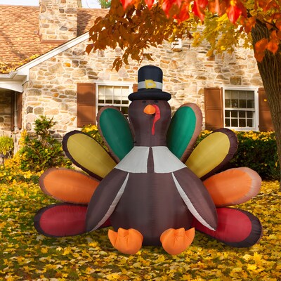 Fraser Hill Farm 8-Ft. Wide Turkey Blow-Up Inflatable (FHHVTURKY081-L)