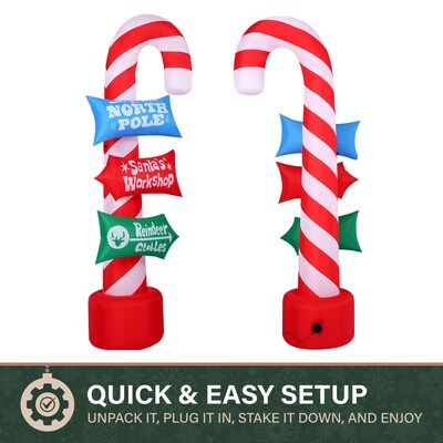 Fraser Hill Farm 8' Prelit Directional Sign Inflatable (FHFXMASSGN081-L)