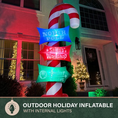 Fraser Hill Farm 8' Prelit Directional Sign Inflatable (FHFXMASSGN081-L)