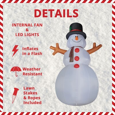 Fraser Hill Farm 20' Jolly Snowman Inflatable (FHFSNWM201-L)