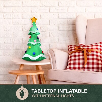 Fraser Hill Farm 2-Ft. Tall Prelit Tabletop Christmas Tree Inflatable (FHFTREE021-L)