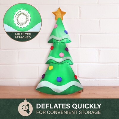 Fraser Hill Farm 2-Ft. Tall Prelit Tabletop Christmas Tree Inflatable (FHFTREE021-L)