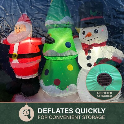 Fraser Hill Farm 6 ft. Prelit Santa and Snowman Snow Globe Inflatable, Multicolored (FHFSNWGLOBE062)