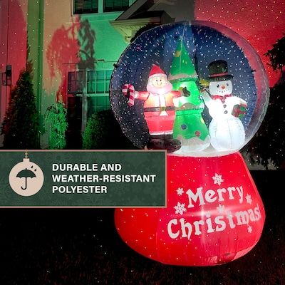 Fraser Hill Farm 6 ft. Prelit Santa and Snowman Snow Globe Inflatable, Multicolored (FHFSNWGLOBE062)