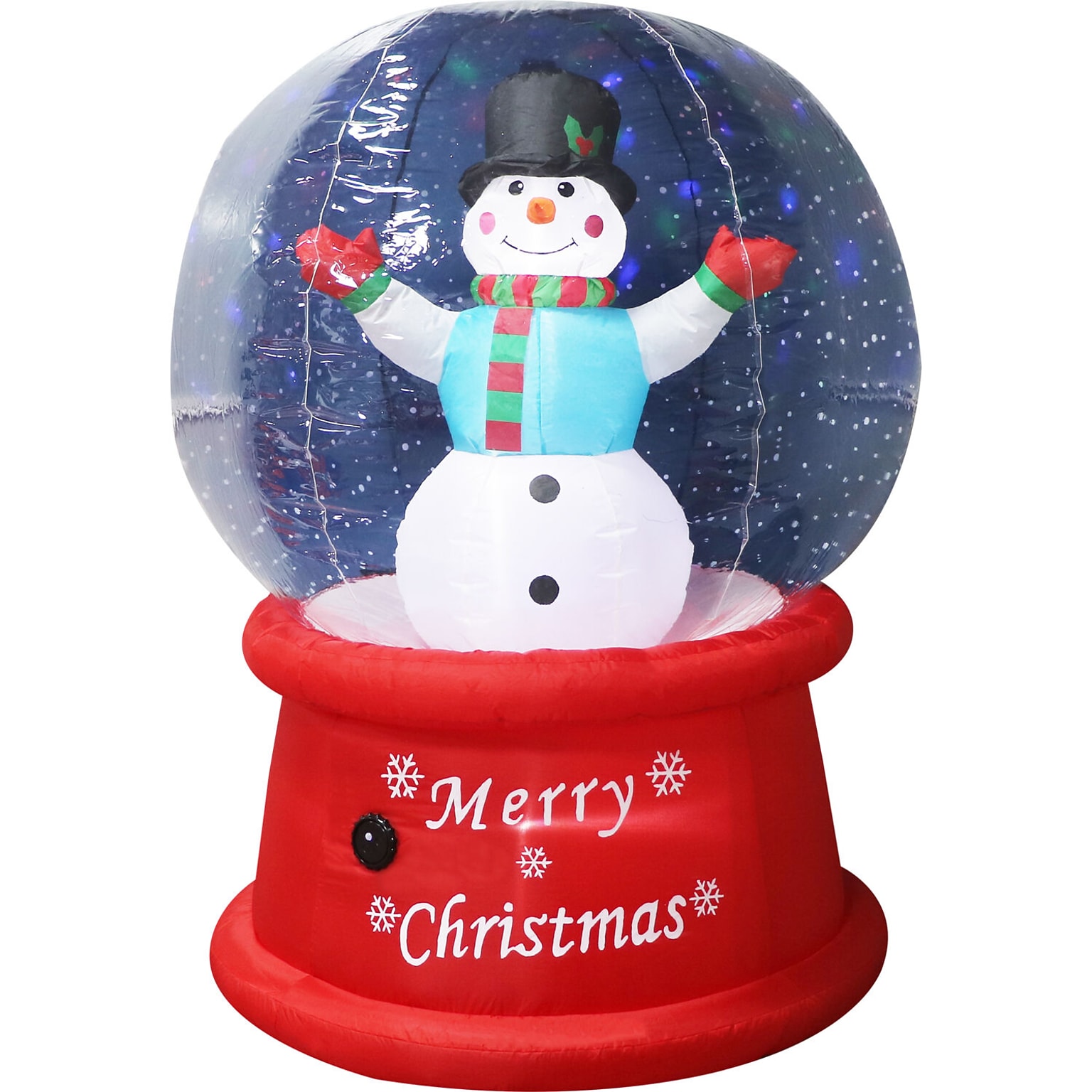 Fraser Hill Farm 6-Ft. Tall Multicolor Prelit Snowman Snow Globe Inflatable (FHFSNWGLOBE061-L)