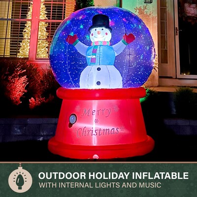 Fraser Hill Farm 6-Ft. Tall Multicolor Prelit Snowman Snow Globe Inflatable (FHFSNWGLOBE061-L)