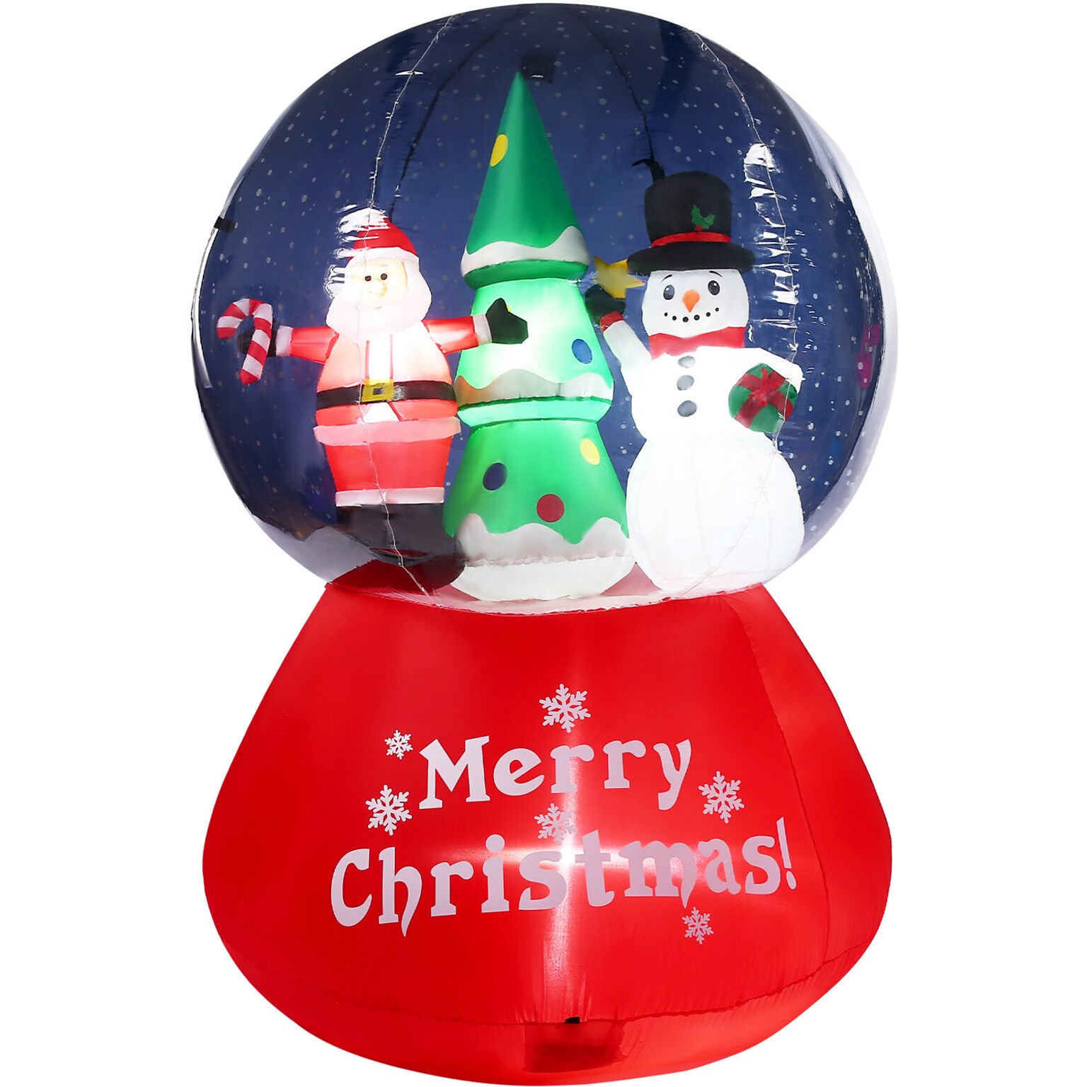 Fraser Hill Farm 6 ft. Prelit Santa and Snowman Snow Globe Inflatable, Multicolored (FHFSNWGLOBE062)