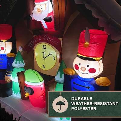 Fraser Hill Farm 6' Prelit Santa Nutcracker Cuckoo Clock Inflatable (FHFSNTACCLK061-L)