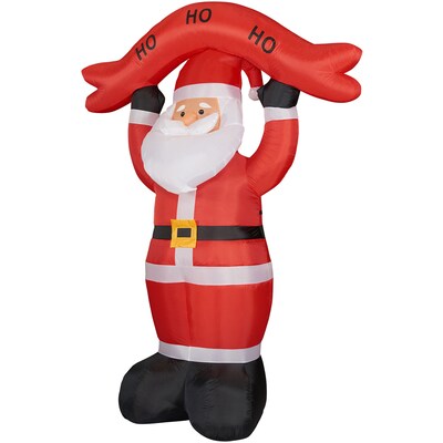 Fraser Hill Farm 10' Santa Holding HO HO HO Sign Inflatable (FHFSANTA104-L)