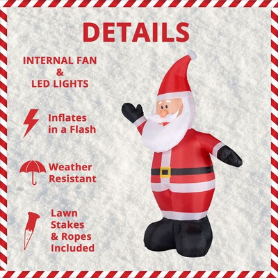 Fraser Hill Farm 12' Traditional Santa Claus Inflatable (FHFSANTA121-L)