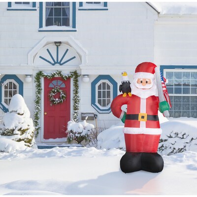 Fraser Hill Farm 8-Ft. Tall Americana Santa (FHFSANTA081-L)