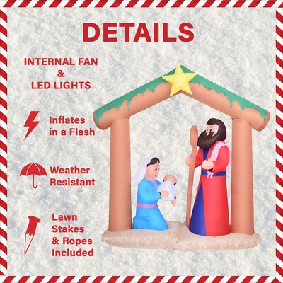 Fraser Hill Farm 7-Ft. Wide Pre-Lit Nativity (FHFNVTY072-L)