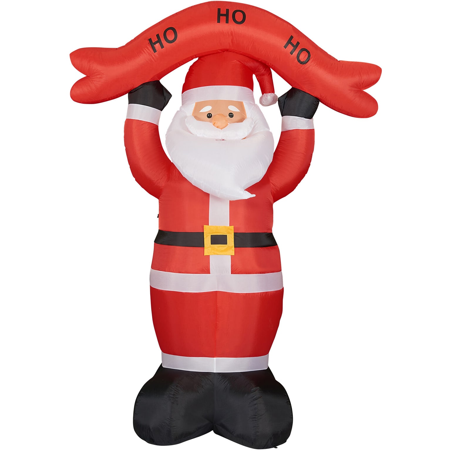 Fraser Hill Farm 10 Santa Holding HO HO HO Sign Inflatable (FHFSANTA104-L)