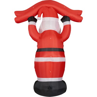 Fraser Hill Farm 10' Santa Holding HO HO HO Sign Inflatable (FHFSANTA104-L)