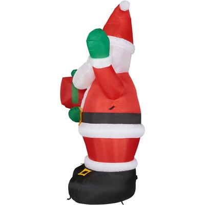 Fraser Hill Farm 10' Santa Claus Holding Gift Inflatable (FHFSANTA102-L)
