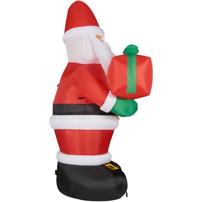 Fraser Hill Farm 10' Santa Claus Holding Gift Inflatable (FHFSANTA102-L)