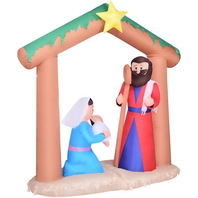 Fraser Hill Farm 7-Ft. Wide Pre-Lit Nativity (FHFNVTY072-L)