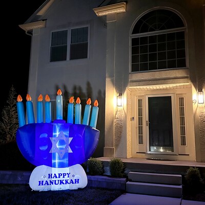 Fraser Hill Farm 8-Ft. Tall Prelit Menorah Inflatable (FHFMENORAH081-L)