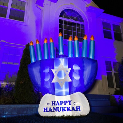 Fraser Hill Farm 8-Ft. Tall Prelit Menorah Inflatable (FHFMENORAH081-L)