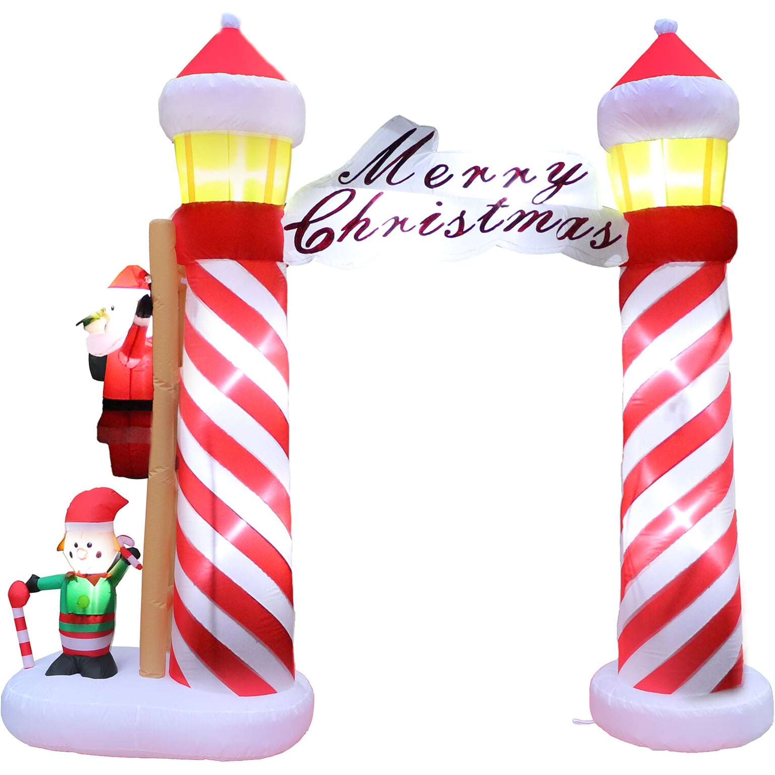 Fraser Hill Farm 9-Ft. Tall Prelit Lighthouse Arch Inflatable (FHFARCHWY093-L)