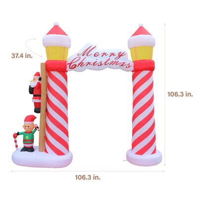 Fraser Hill Farm 9-Ft. Tall Prelit Lighthouse Arch Inflatable (FHFARCHWY093-L)