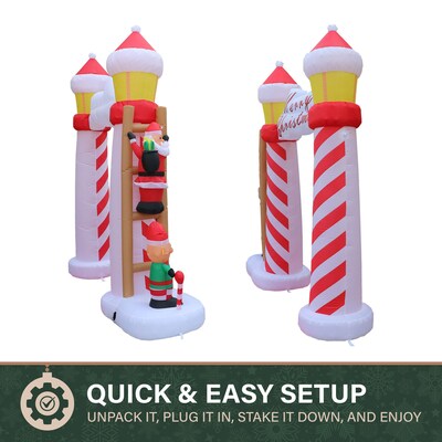 Fraser Hill Farm 9-Ft. Tall Prelit Lighthouse Arch Inflatable (FHFARCHWY093-L)