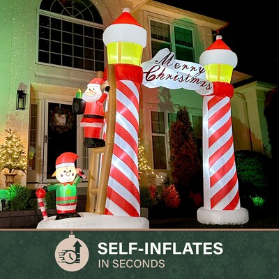 Fraser Hill Farm 9-Ft. Tall Prelit Lighthouse Arch Inflatable (FHFARCHWY093-L)